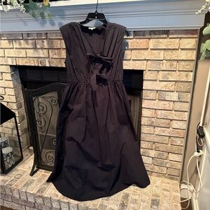 Jodifl sleeveless midi dress with bow front closure, black, Large, EUC